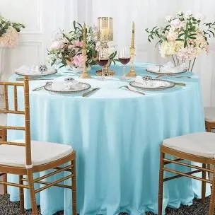 Nappe ronde bleu pastel
