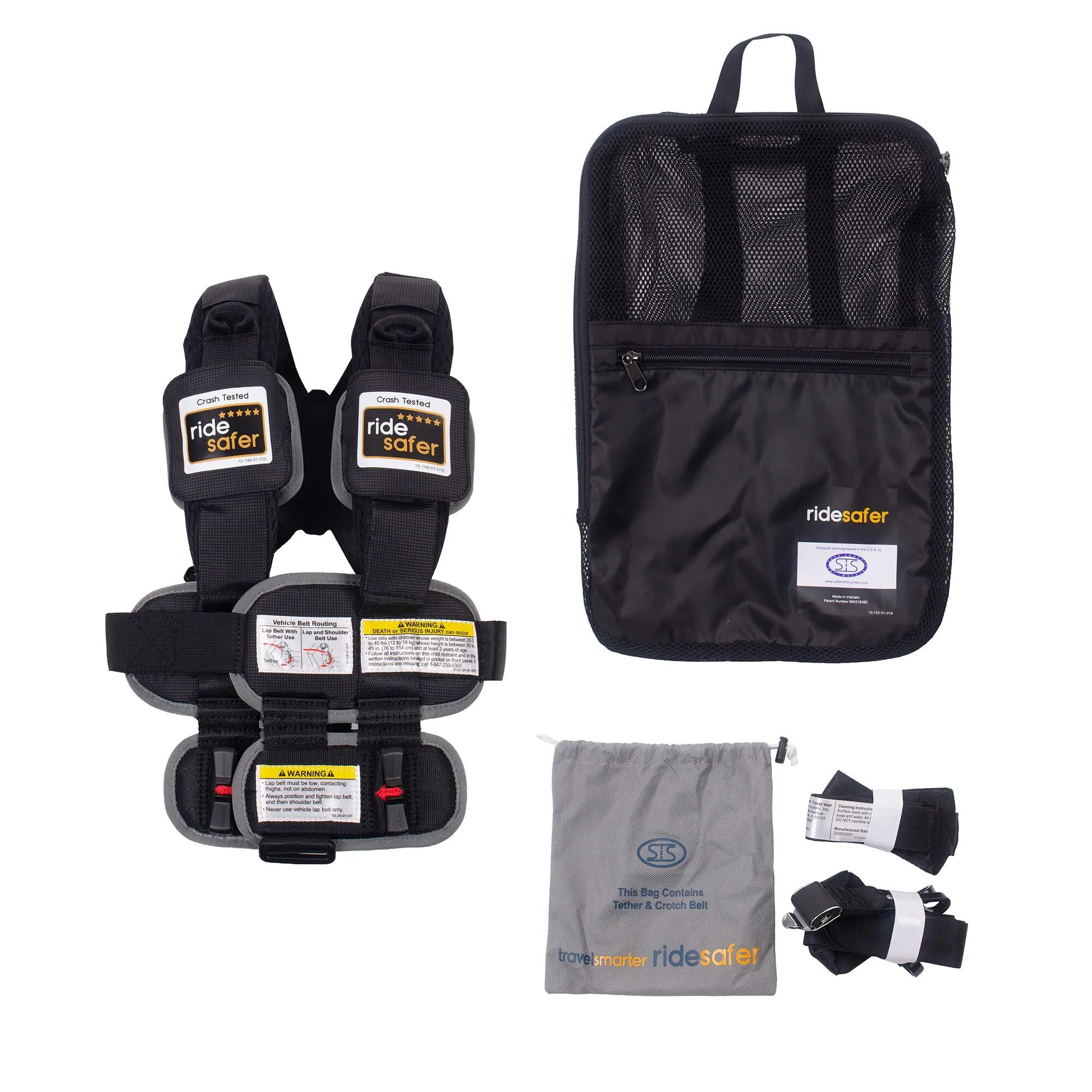 RideSafer Portable Car Seat / Seat Belt Positioner /Harness (Generation 5)