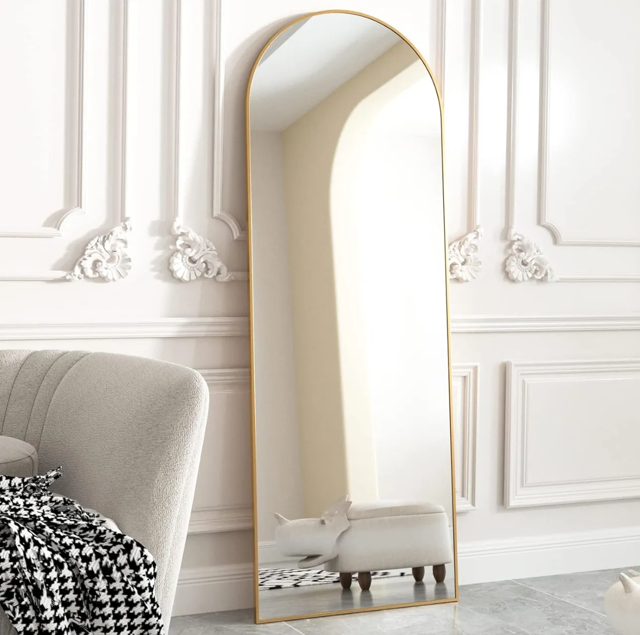 Free Standing Gold Arch Mirror