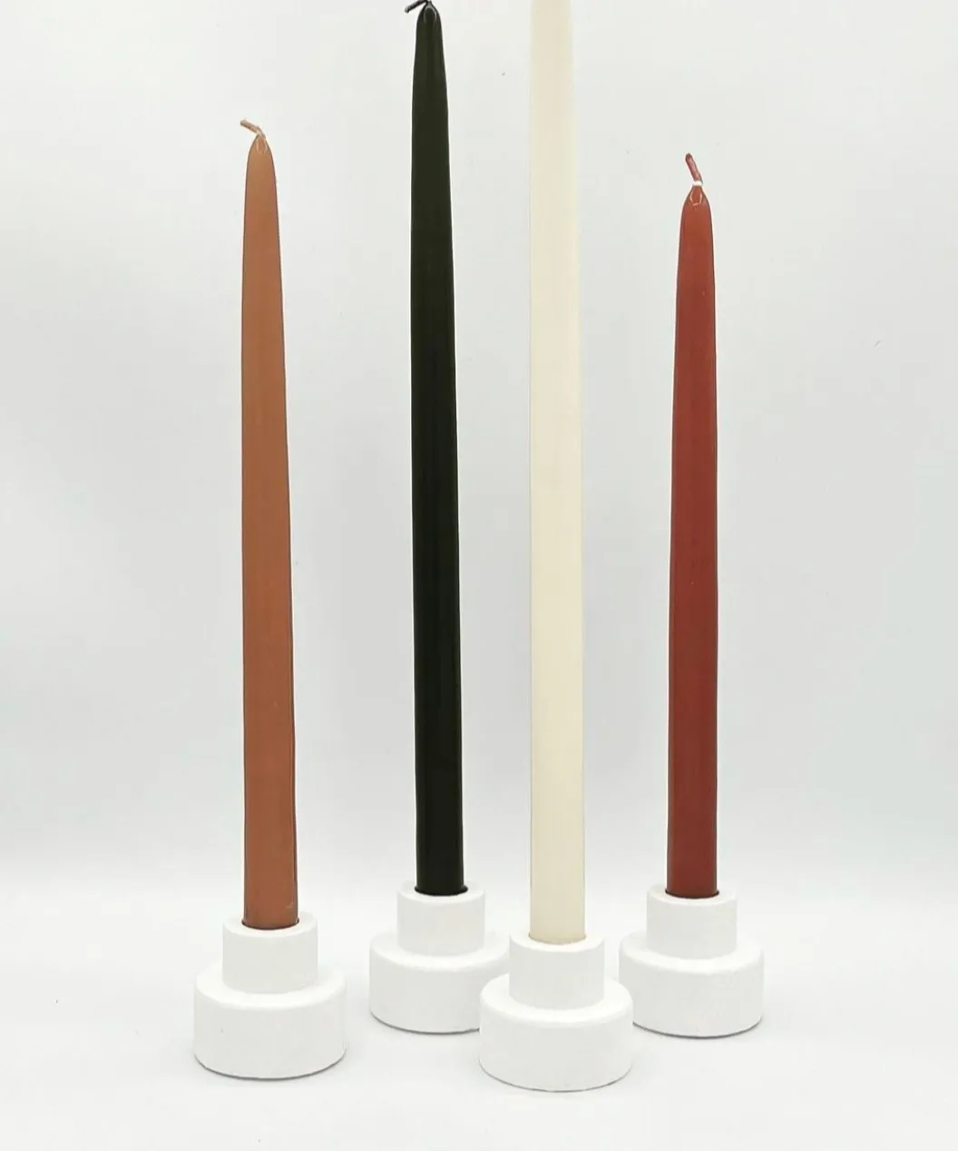 White Clay Candle Holders