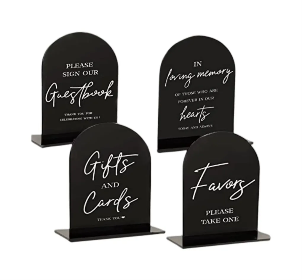 Black Acrylic Signs 