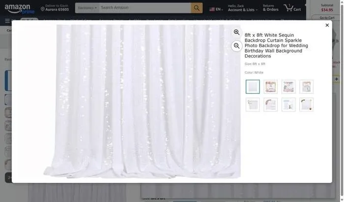 Backdrop — White Sequin (8x8ft)