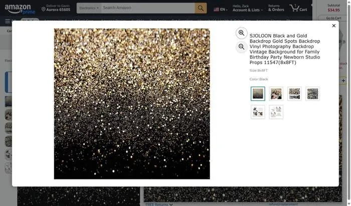 Backdrop — Black & Gold Spots (8x8ft)