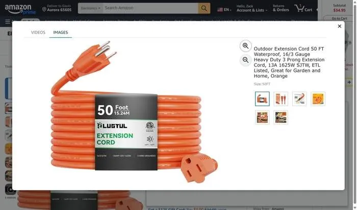 50ft Outdoor Extension Cord