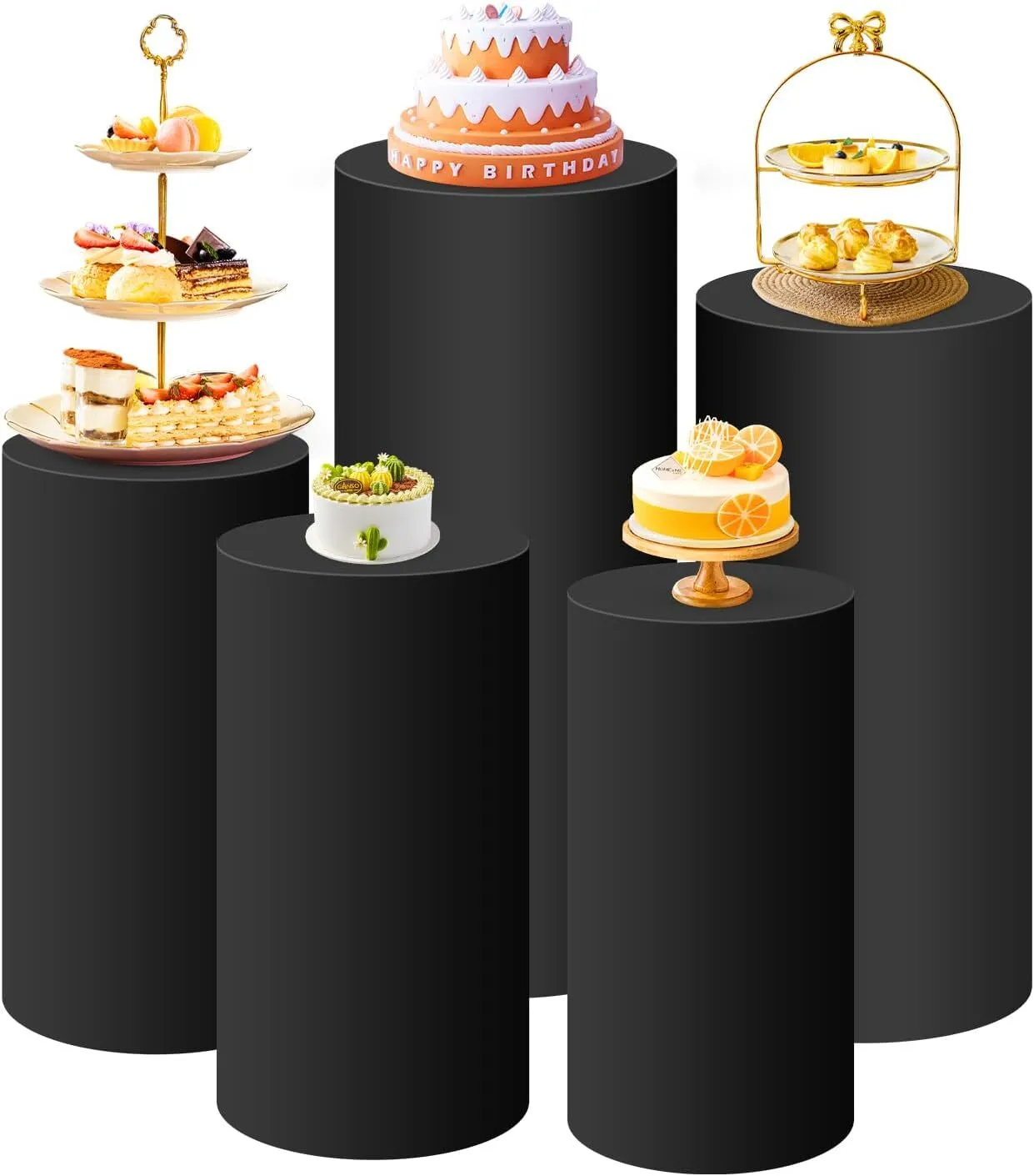 Black Spandex Covers for Cake Cylinders