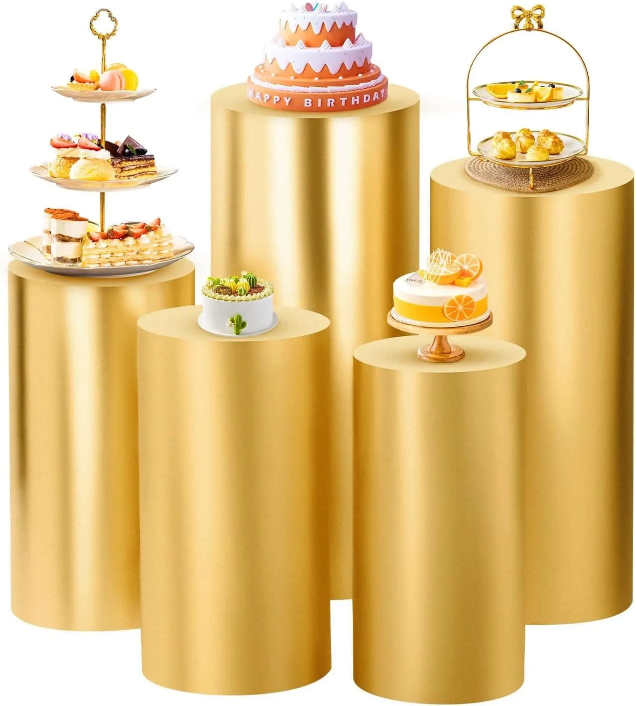 Gold Spandex Covers for Cake Cylinders