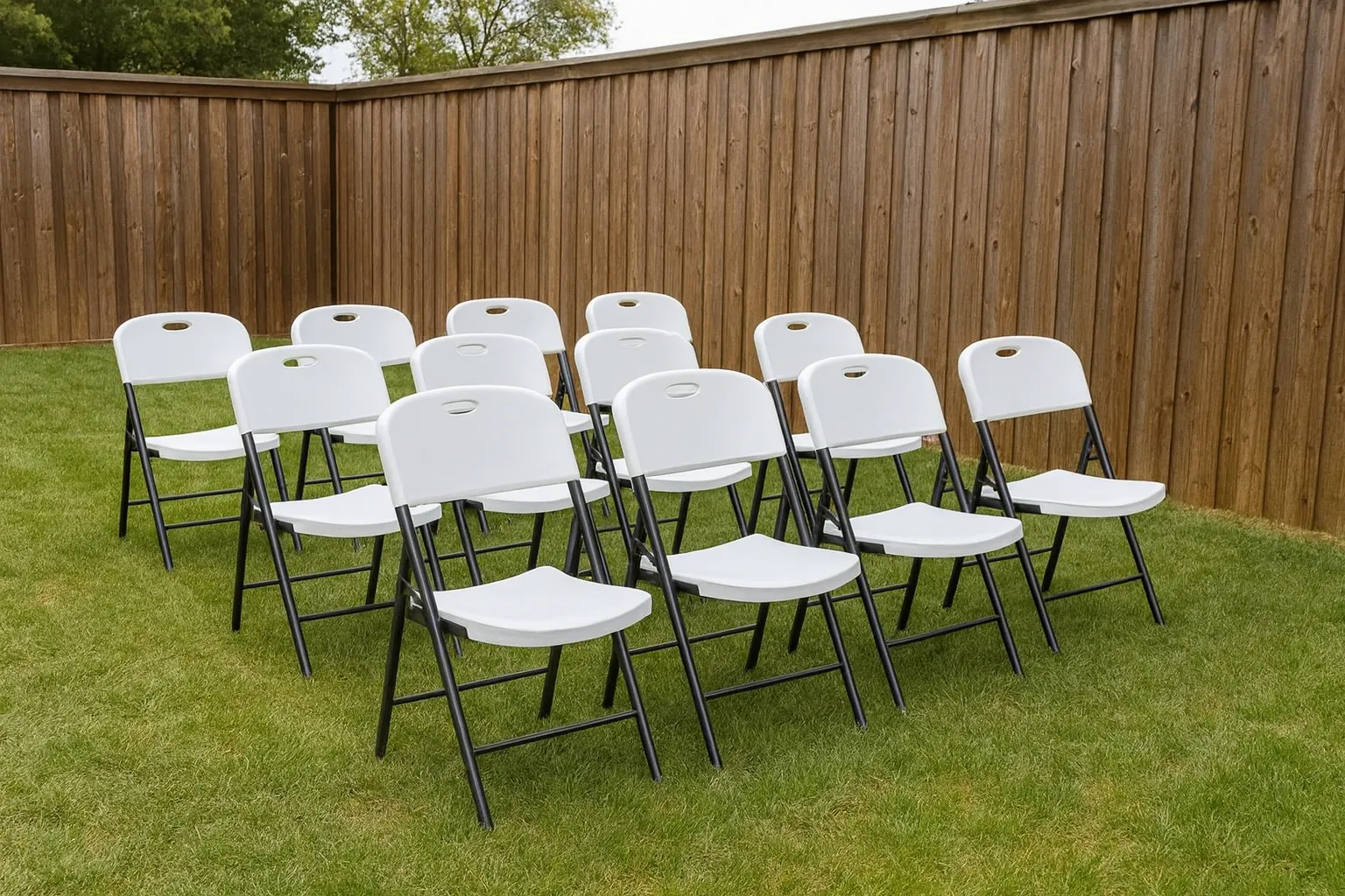 650 Weight Limit Heavy Duty Plastic Folding Chair - White