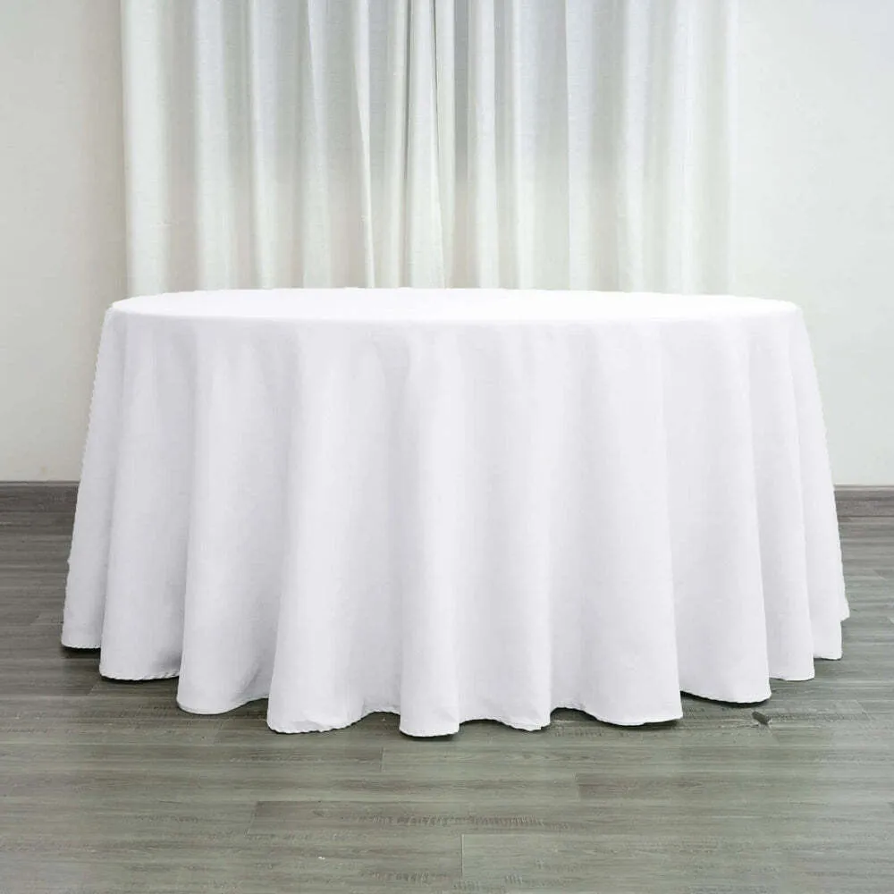 White Round Tablecloths - 120 inches (Polyester)