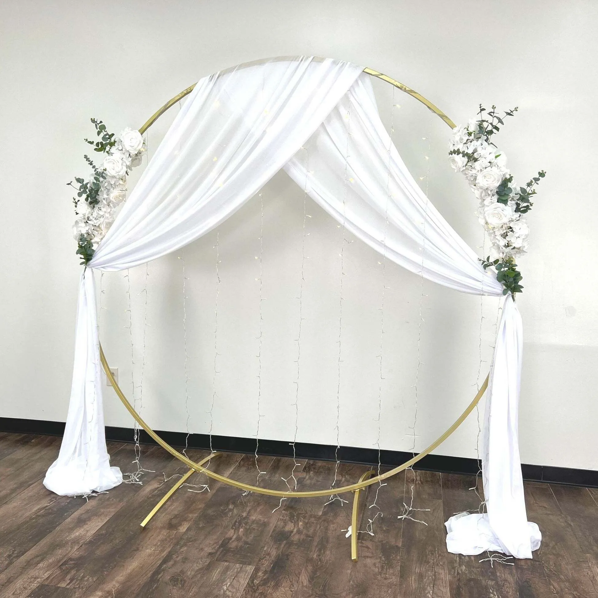 Metal Arch Round Gold Backdrop 6x9ft