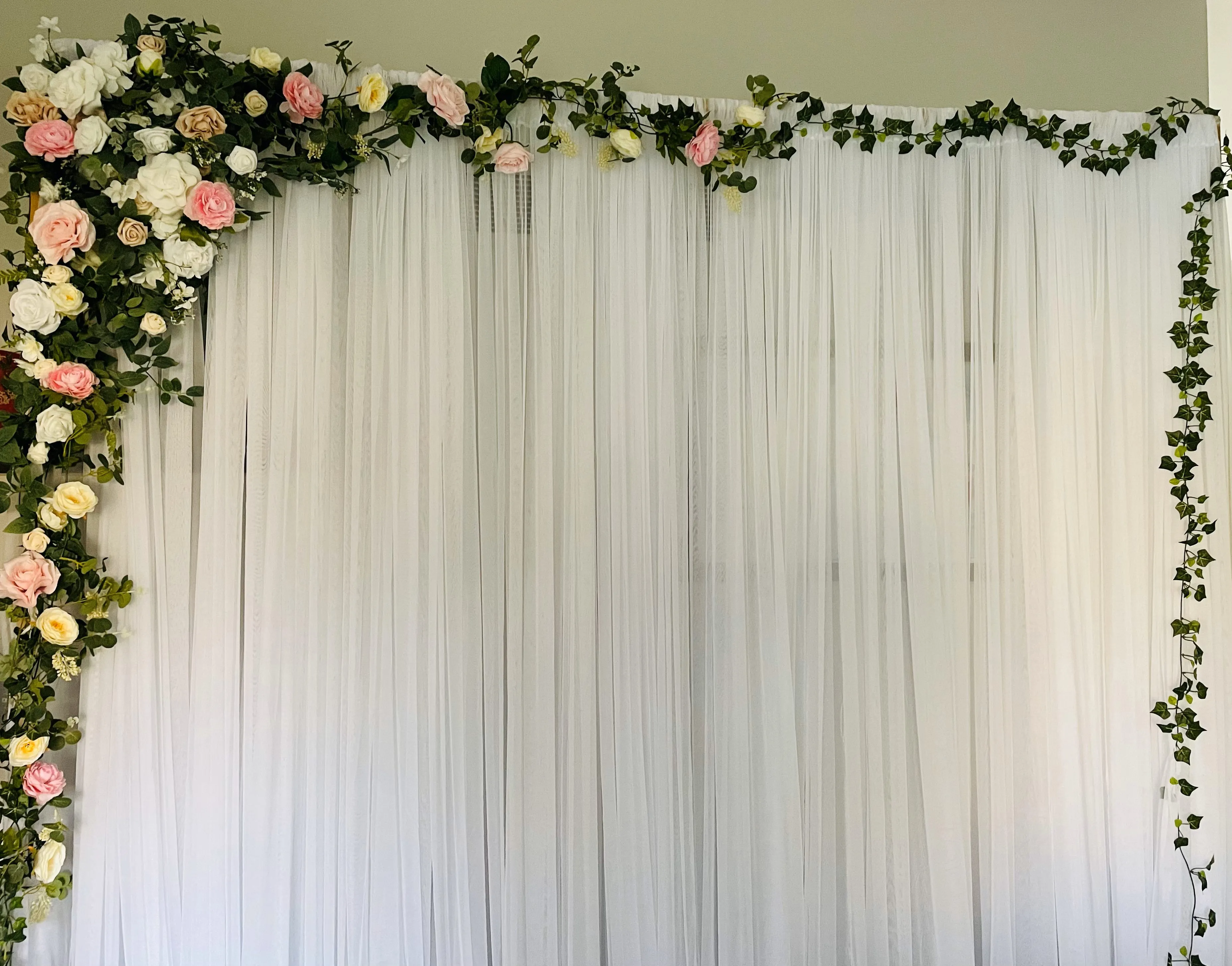 Pink Yellow and White Flower Garland Rental