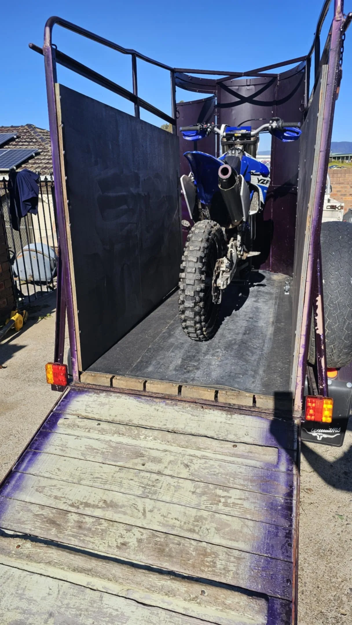 Semi-Enclosed Motorbike Trailer