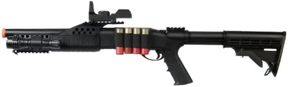 shotgun pump w/ shells - flashlight - red dot (non-firing, No red tip)