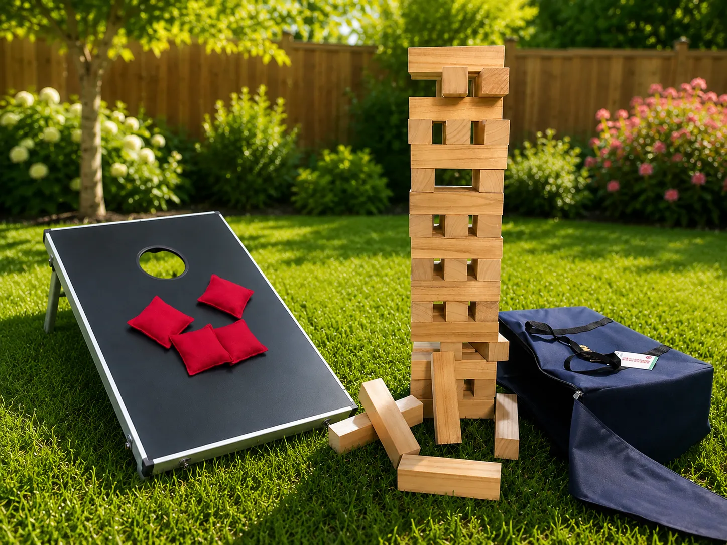 2 Game Bundle- Cornhole/Tumble Tower