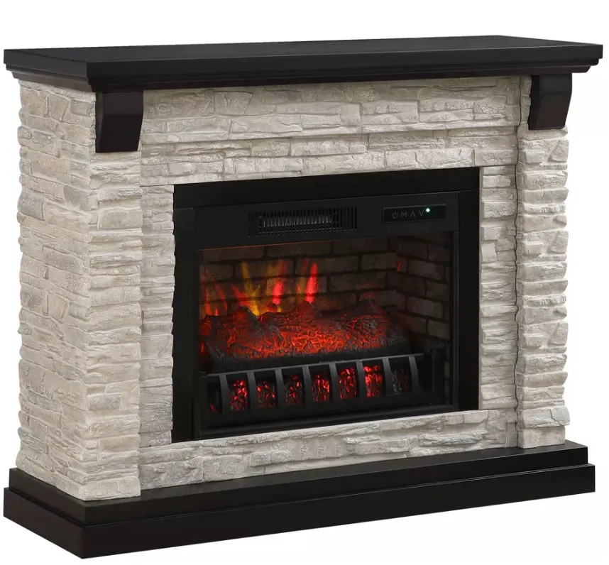 Fireplace with mantel