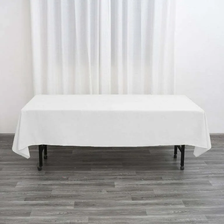 White 60x102 Rectangle Linen 