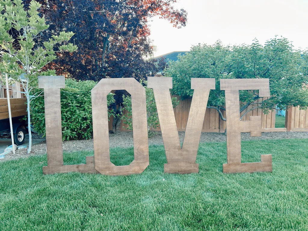 L O V E  4' Tall Wooden Marquee Letters