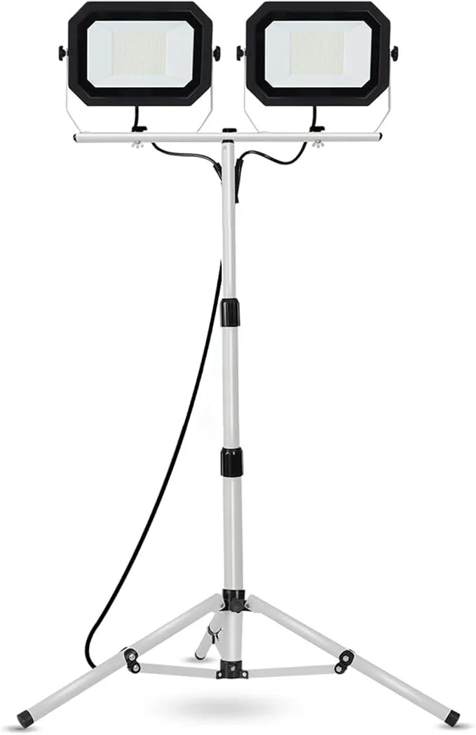 Work Lights with Stand, Dual Head LED