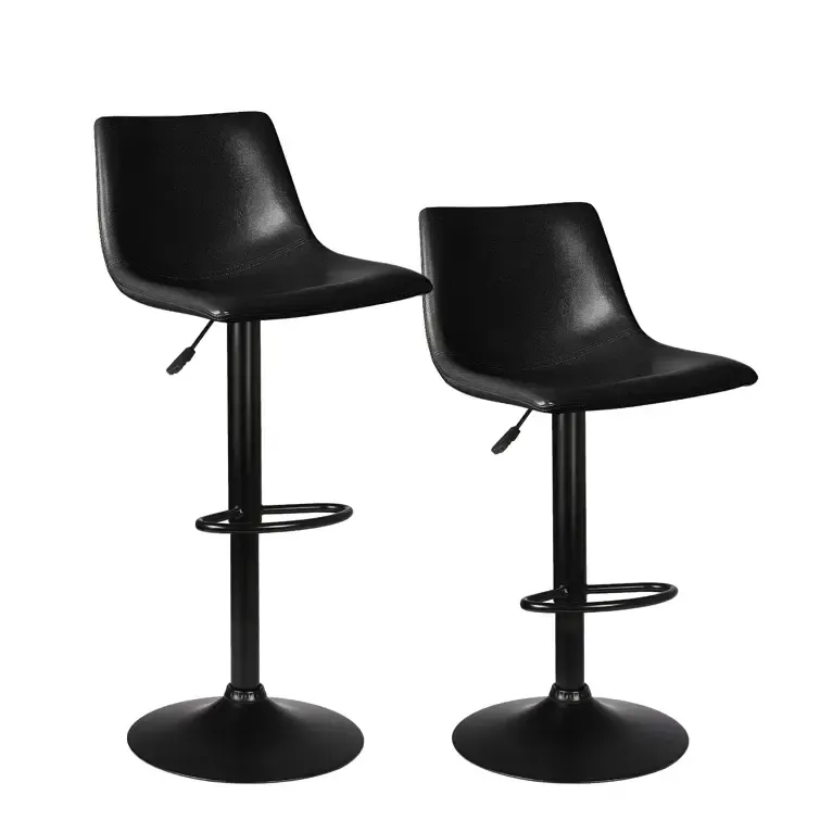 Swivel Upholstered Adjustable Height Bar Stool 
