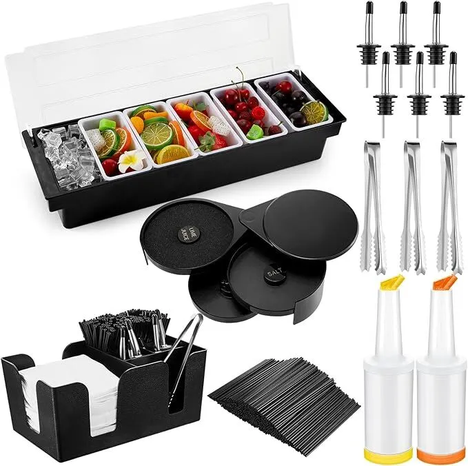 Garnish Tray with Lid Bar Caddy Set