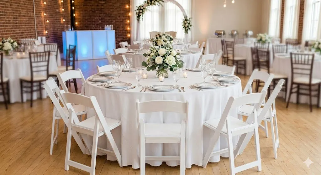 Round (60") Tables, Chairs (Resin) for 24 Bundle