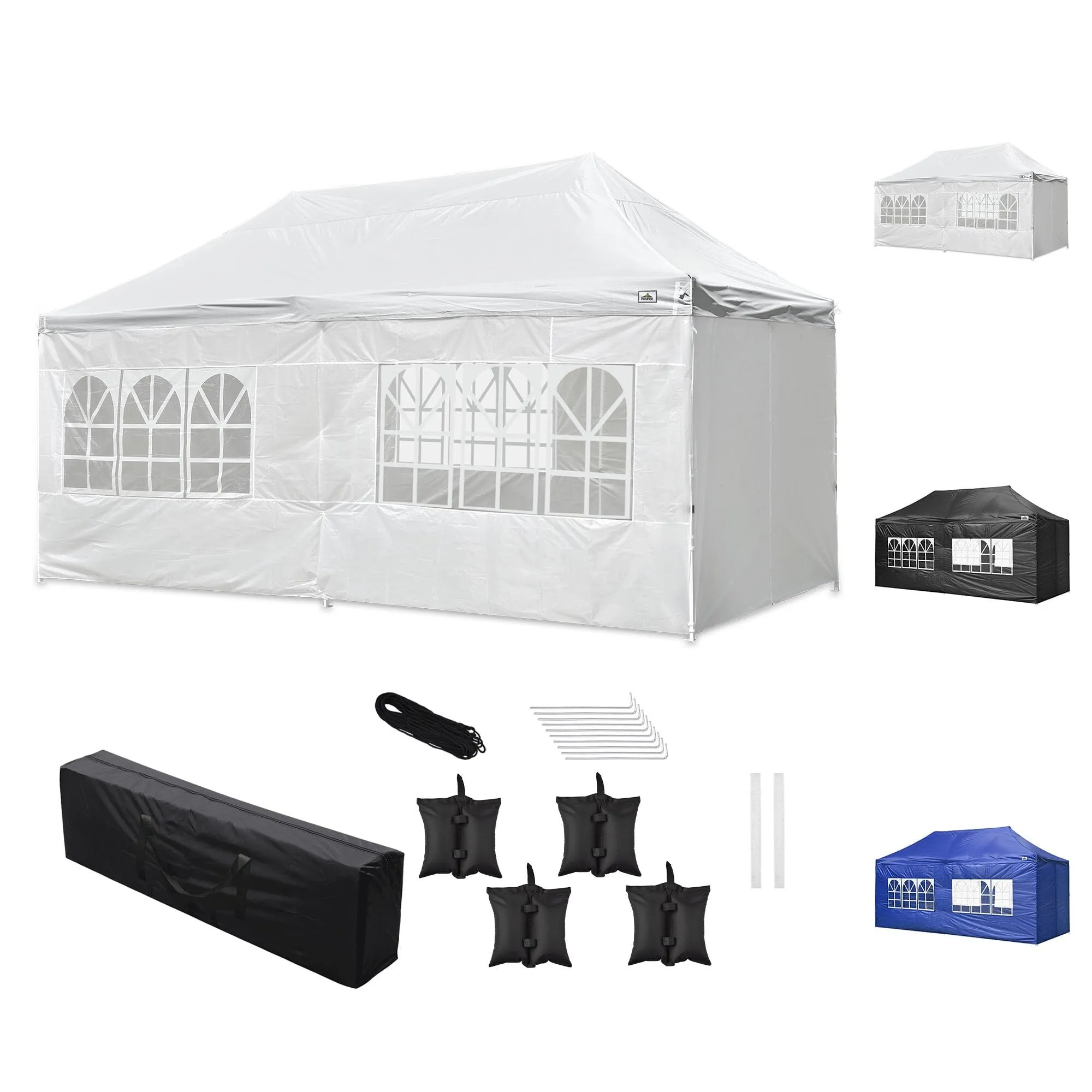 10x20 White Canopy Tent w/ Walls