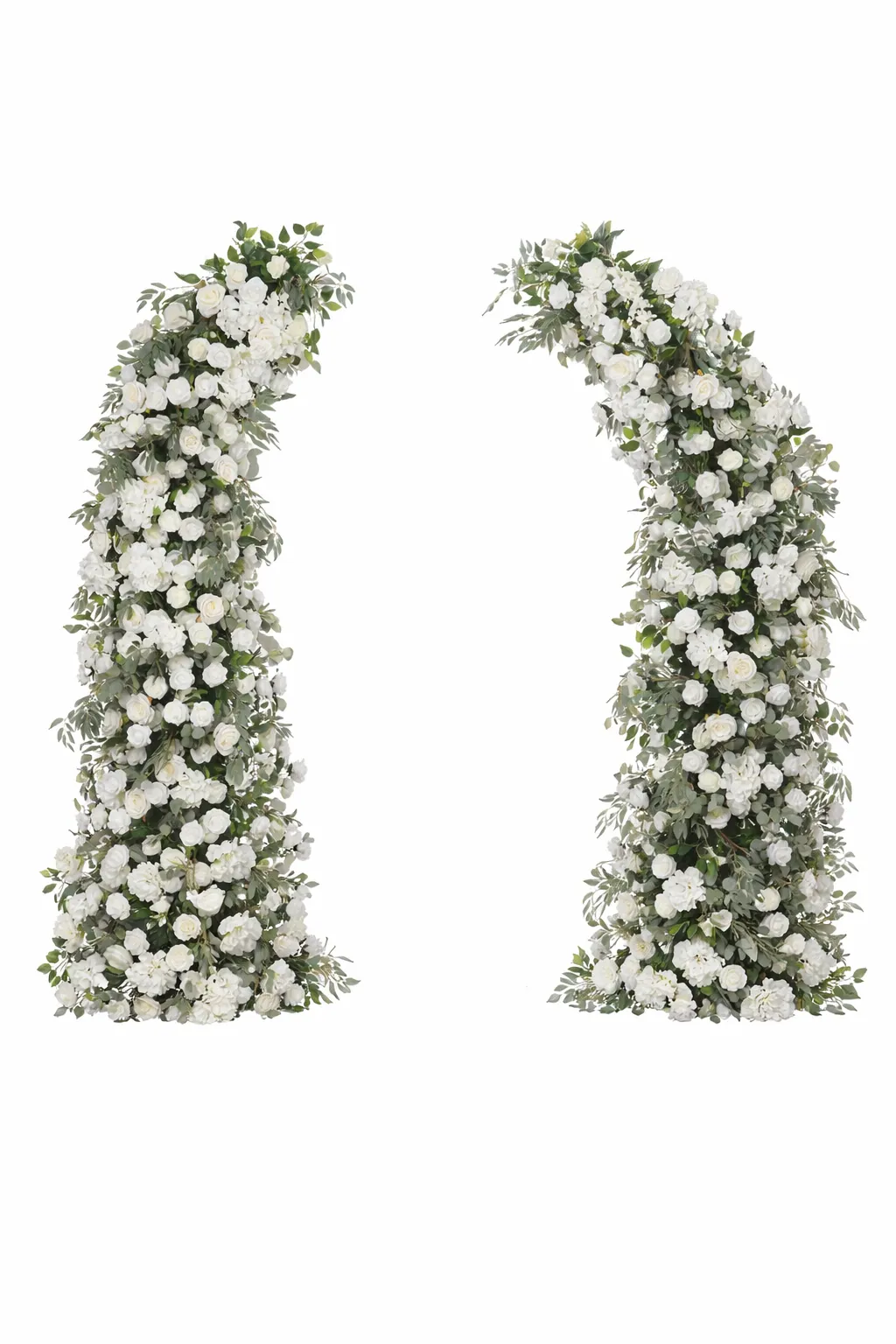 Ivory Floral Arch Pillars