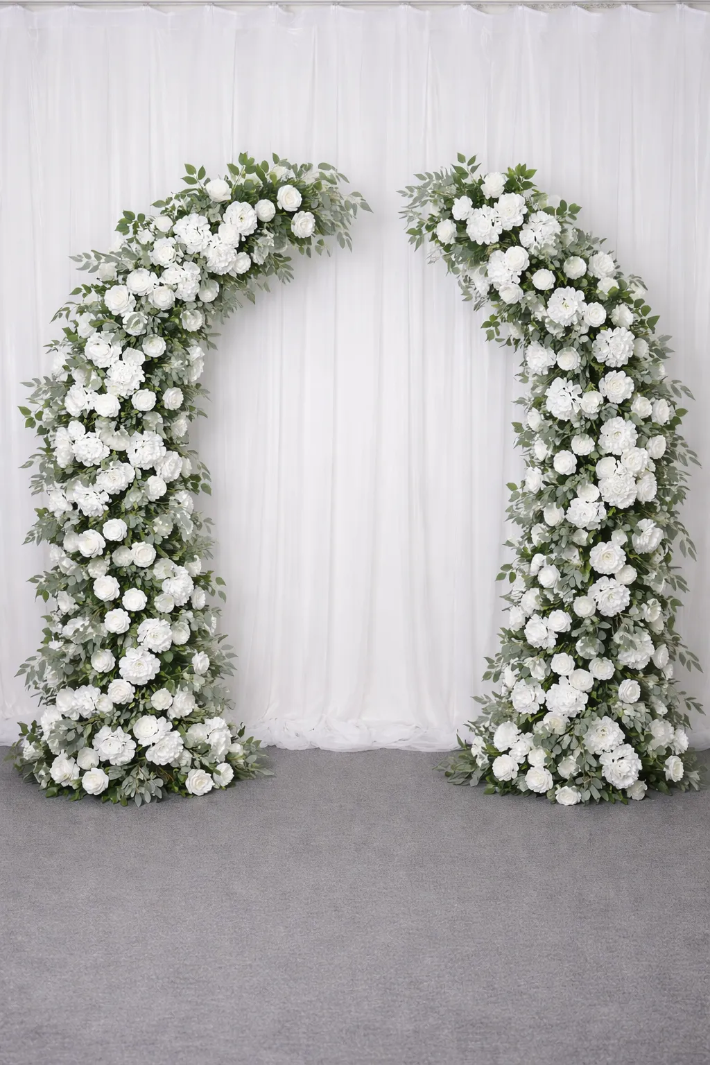 Ivory Floral Arch Pillars