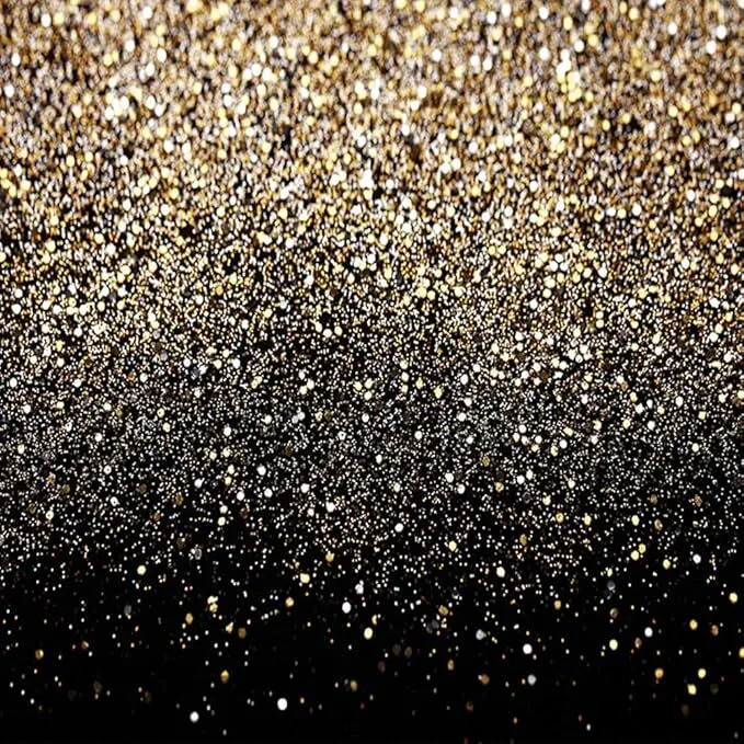 Black & Gold Glitter Backdrop (10' x 10')
