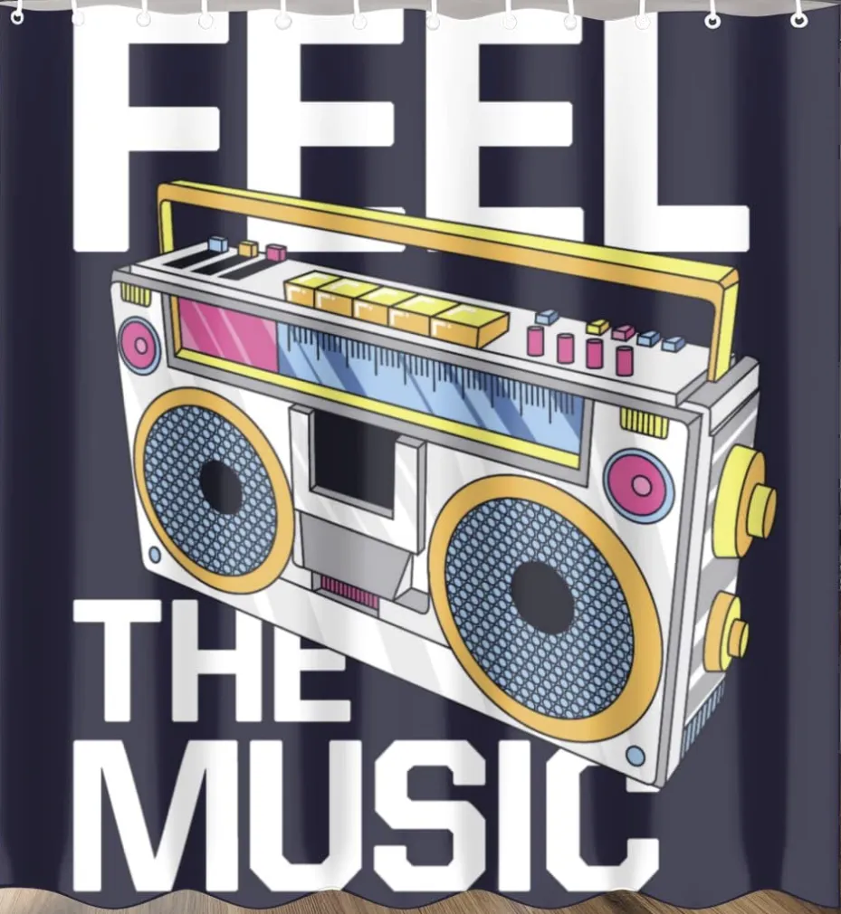 Feel The Music Boombox Banner (72" x 72")