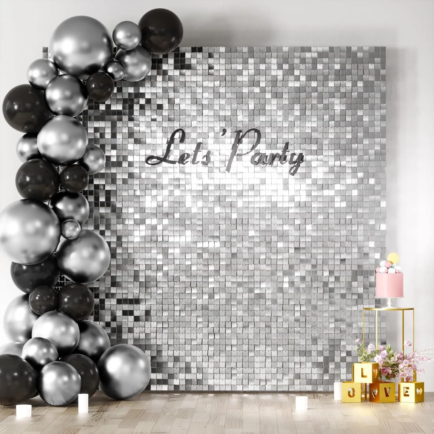 Silver Shimmer Wall (12" x 12" - 30 pcs)
