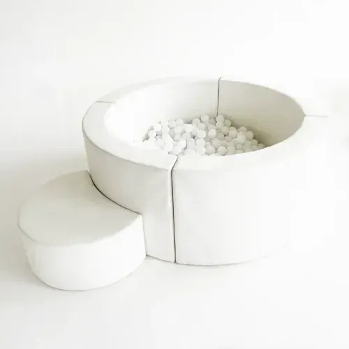 White Mini Round Ball Pit