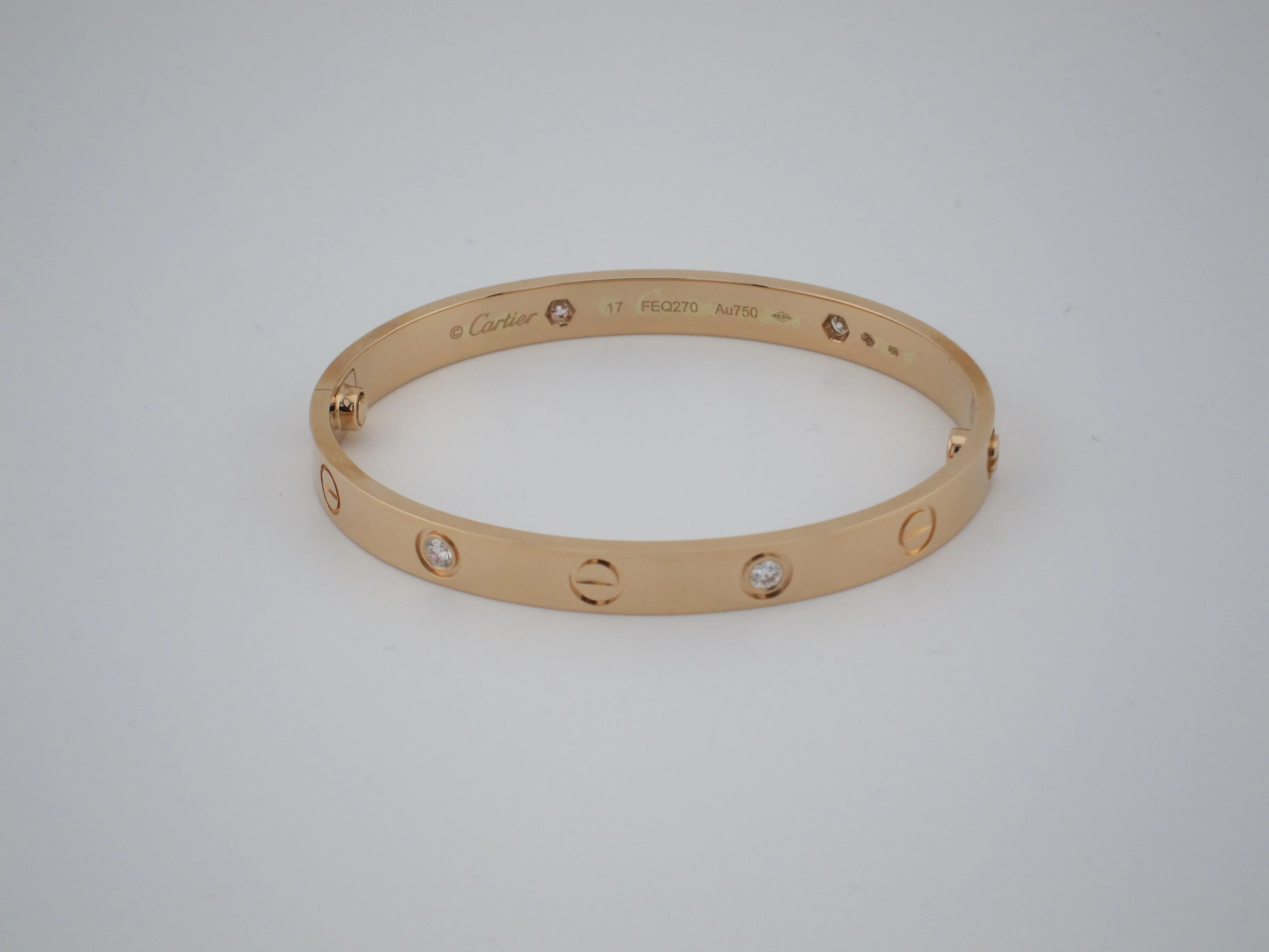 LOVE BRACELET ROSE GOLD 4 DIAMONDS
