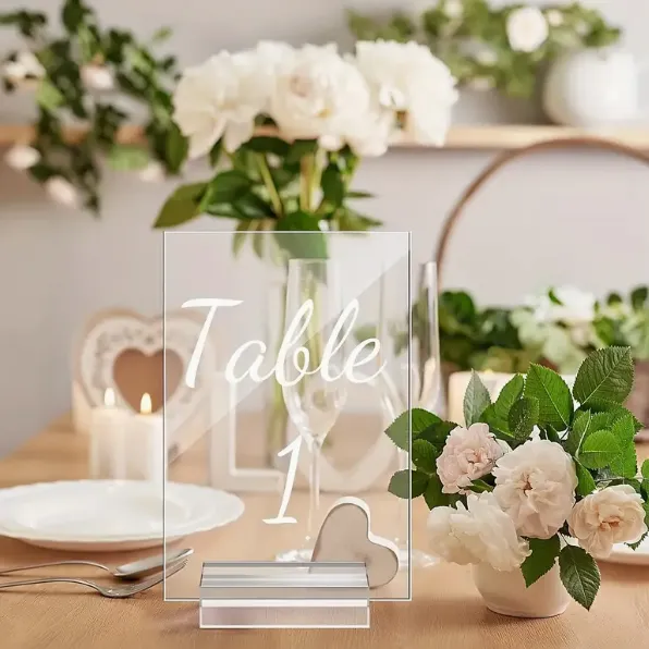 Acrylic Table Number | 4"X 6" Table Stand With Numbers