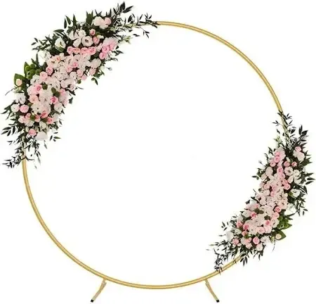 Gold Circle Arch/Round Gold Metal Arbor/Gold loop