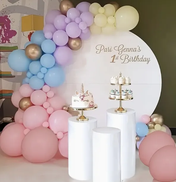 White Cylinder Pedestal Stands