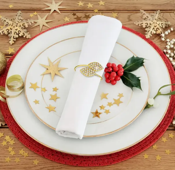 Napkin Rings Set Golden Bling (10pcs)
