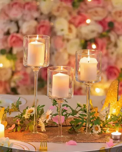  Tealight Candle Holder/Tall Glass Candle Holder