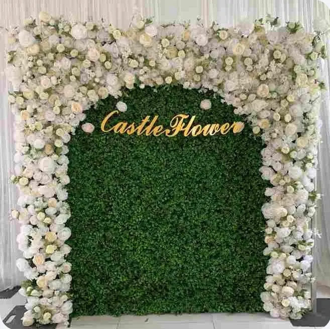Luxury Green & White Flower Wall