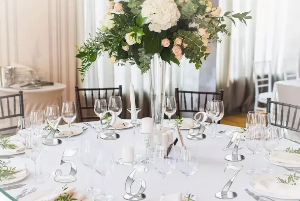2D Silver Acrylic Table Numbers
