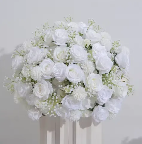 White Rose Flower Ball Centerpiece