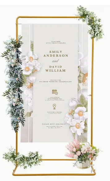 Gold Welcome Sign Holder/Wedding Arch Frame