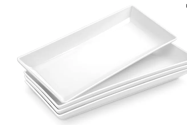 Set of 4 Ceramic Serving Platters and Trays 