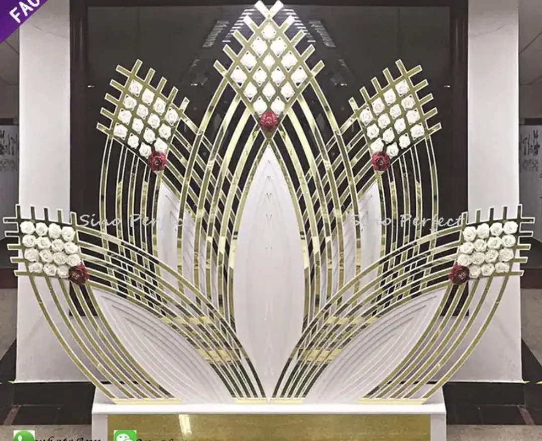 White & Gold Acrylic Wedding/Event Backdrop