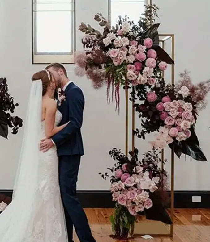 Golden Metal Column Stand - 71.6" High