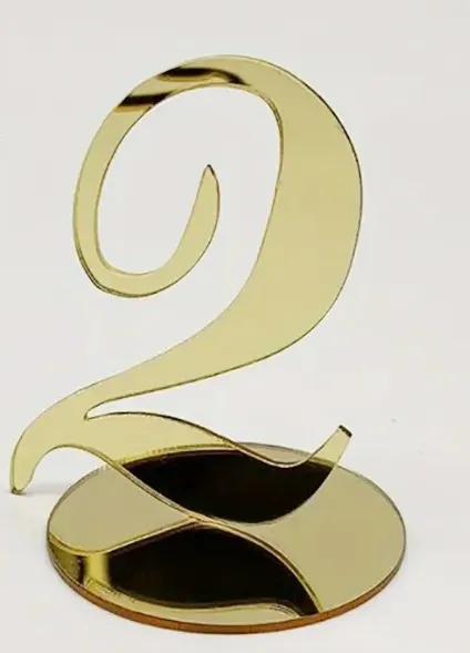 2D Golden Acrylic Table Number