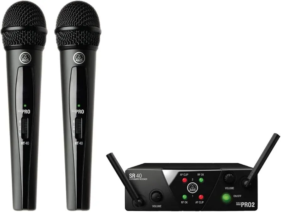 2x AKG Wireless Vocal Microphone + Receiver