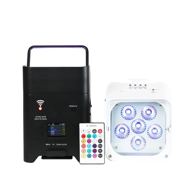 8x Ambient RGB Uplights + Flightcase (Battery-Powered)