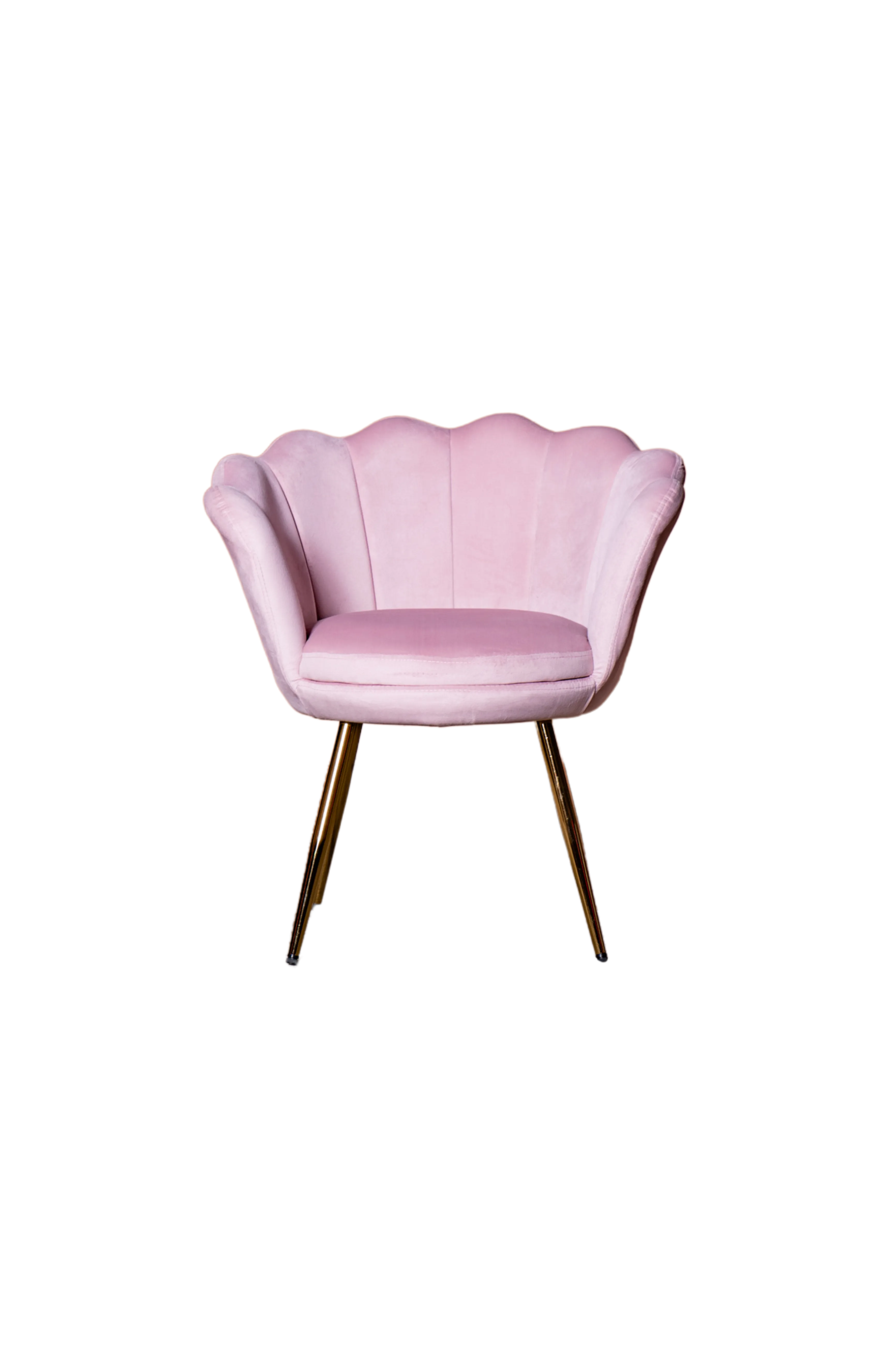 BEATRICE - Poltrona in velluto rosa chiaro - Conchiglia