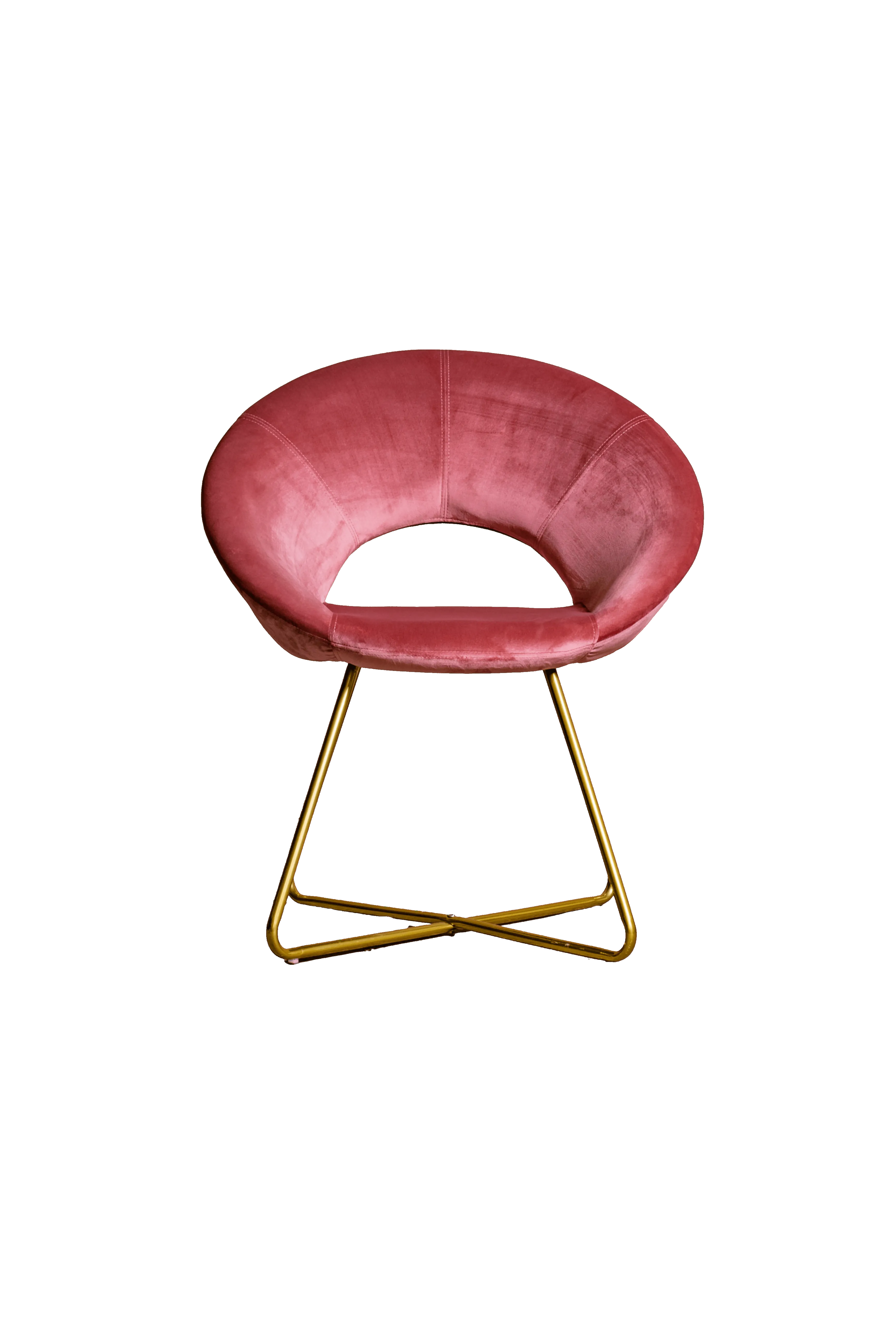 SATURNINA - Poltrona in velluto rosa antico scuro - Discoidale