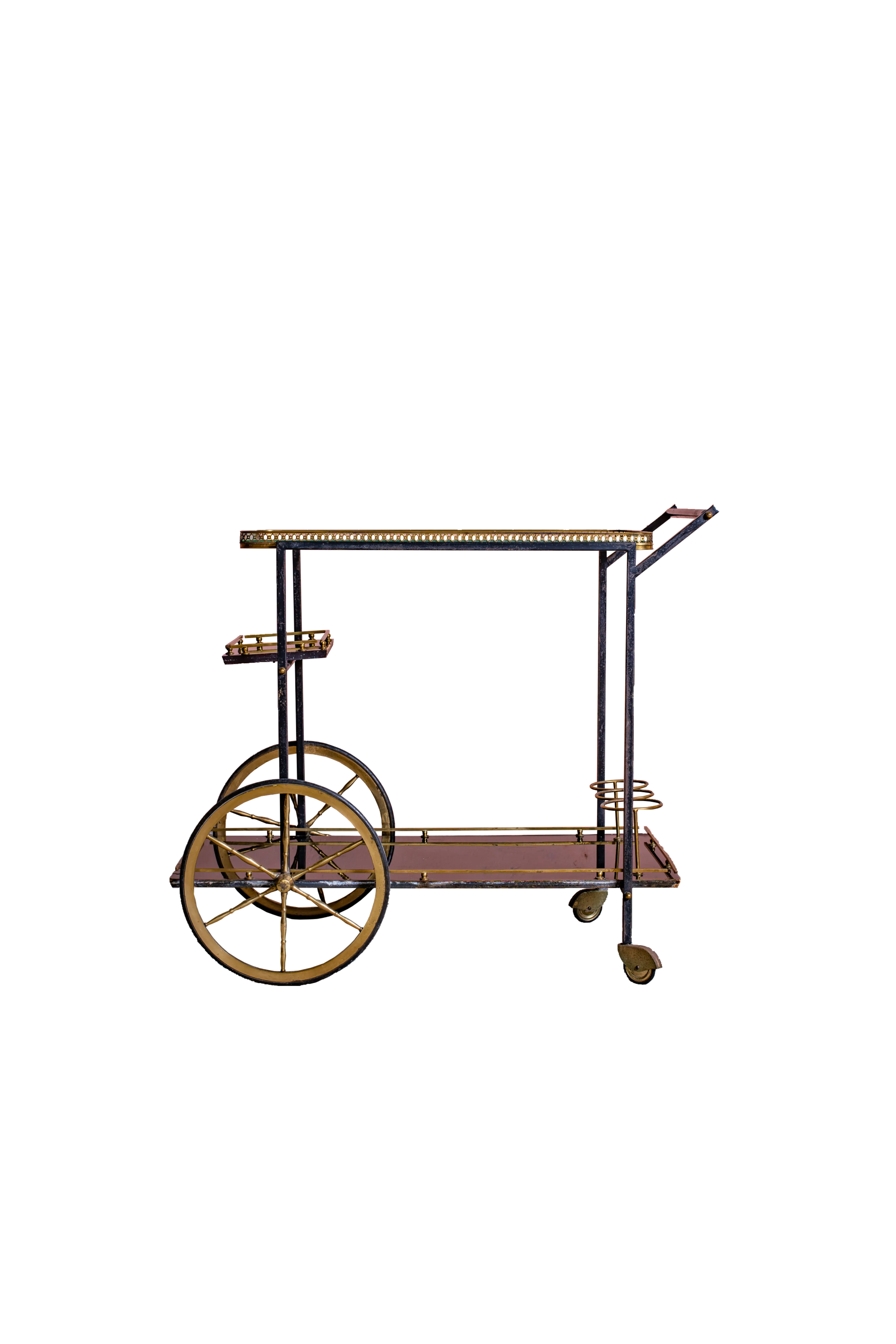 HARRY’S CART - Carrellino bar metallo nero oro e vetro